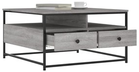 Mesa de centro 80x80x45 cm derivados de madeira cinzento sonoma