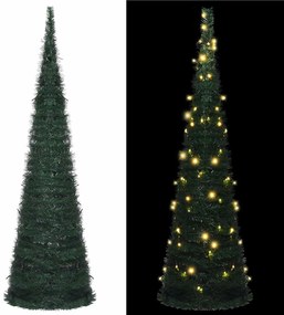 vidaXL Árvore de Natal with LED String Lights Verde 150 x 150 cm PVC