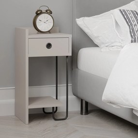 Mesa de Cabeceira Sirius Left – Light Mocha – 32x61x30 cm