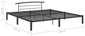 Estrutura de cama 200x200 cm metal preto