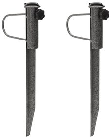 vidaXL Suportes de guarda-sol c/ espigões 2pcs 19x42cm aço galvanizado