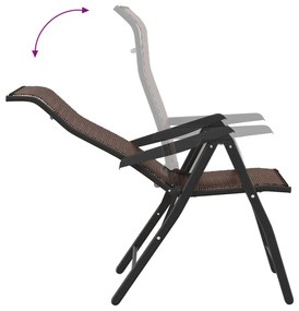 Cadeiras de jardim dobráveis 2 pcs vime PE castanho