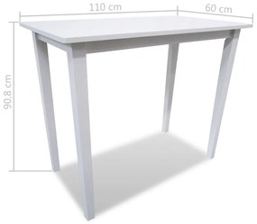 Consola de mesa branca e conjunto de 4 cadeiras de bar
