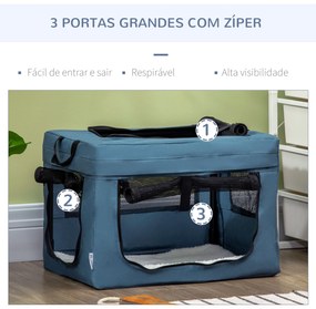 PawHut Transportadora para Cães e Gatos Bolsa Portátil e Dobrável para