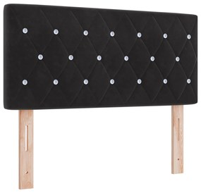 Cama Box Spring com Colchão Preta Solteiro Veludo