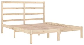 Estrutura de cama dupla 135x190 cm madeira maciça