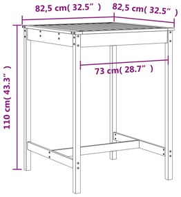 3 pcs conjunto de bar para jardim pinho maciço preto