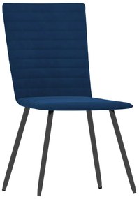 Cadeiras de jantar 2 pcs veludo azul