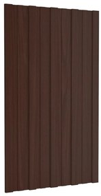 Painéis de telhado 12 pcs 80x45 cm aço galvanizado castanho