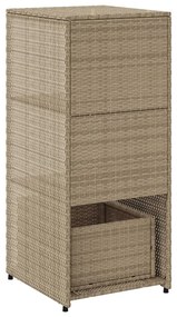 Armário de arrumação para jardim 50x55x115 cm vime PE bege