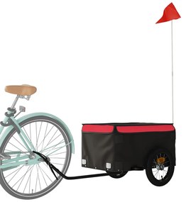 Reboque para bicicleta 30 kg ferro preto e vermelho