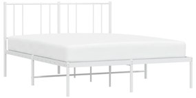 Estrutura de cama com cabeceira 120x200 cm metal branco