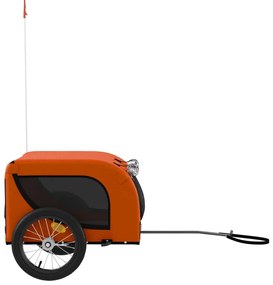 Reboque bicicleta p/ animais tecido oxford/ferro laranja/preto