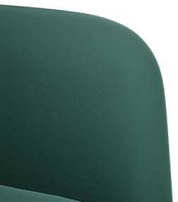 Poltrona com apoio de braços 54 cm veludo verde-escuro