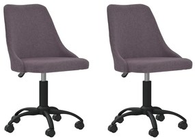 vidaXL Cadeiras de jantar giratórias 2 pcs tecido cinzento-acastanhado