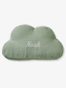 Almofada personalizável em gaze de algodão, Nuvem verde-salva