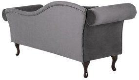 Chaise-longue em veludo cinzento apoio esquerdo LATTES Beliani