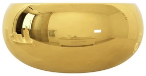Lavatório 40x15 cm cerâmica dourado