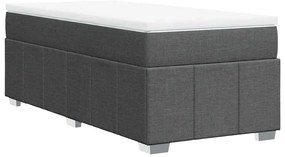Cama com molas/colchão 100x200 cm tecido cinza-escuro
