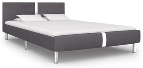 Estrutura de cama 140x200 cm couro artificial cinzento
