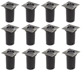 Iluminação para chão de exterior 12 pcs quadrado