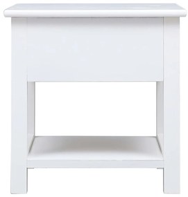Mesa de apoio 40x40x40 cm madeira de paulownia branco