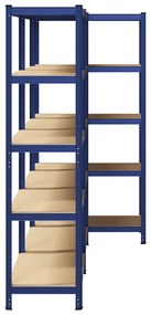 Prateleiras de armazenamento de 5 camadas 3 pcs aço azul