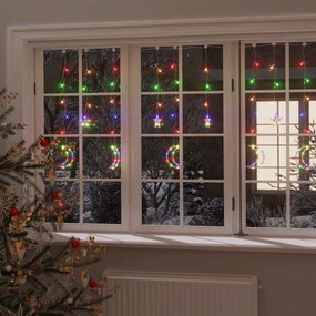 vidaXL Estrelas e luas de luz c/ controlo remoto 138 LEDs colorido