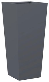 Vaso/floreira de jardim 2 pcs 35x35x75 cm aço antracite