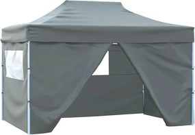 48897 vidaXL Tenda dobrável profissional festas 4 paredes 3x4m aço antracite