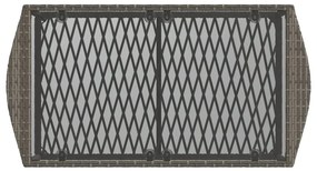 4 pcs conjunto sofás de jardim c/ almofadões vime PE cinzento