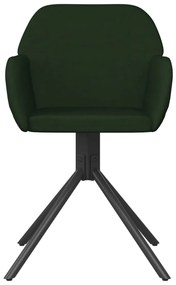 Cadeiras de jantar giratorias 2 pcs veludo verde-escuro