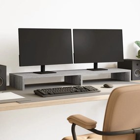 vidaXL Suporte monitor 100x27x10 cm derivados madeira cinzento sonoma