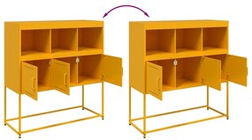 Aparador 100,5x39x107 cm aço amarelo mostarda