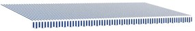 Toldo Retrátil with Manual Azul e branco 6 x 3 m Tecido e metal