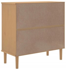 Aparador SENJA aspeto de vime 80x35x80 cm pinho maciço castanho