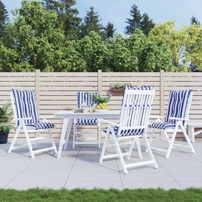 vidaXL Almofadões cadeiras altas jardim 4pcs tecido riscas azul/branco
