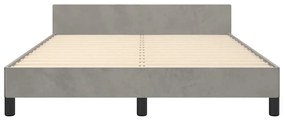 Estrutura de cama sem colchão 140x200 cm veludo cinzento-claro