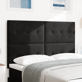 Cabeceira vidaXL Botão Almofadado Preto 140 cm Veludo