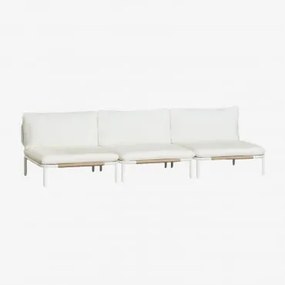 Sofá De Jardim Modular De 3 Peças Roubly Beige De Amêndoa - Sklum