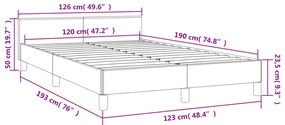 Estrutura de cama c/ cabeceira 120x190 cm veludo azul-escuro