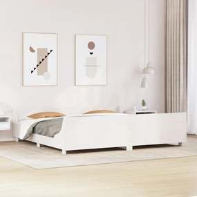 vidaXL Cama sem colchão 180x200 cm madeira de pinho maciça branco