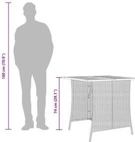 6 pcs conjunto sofás de jardim com almofadões em L vime PE