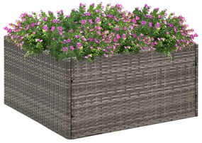 vidaXL Vaso/floreira de jardim 80x80x40 cm vime PE cinzento
