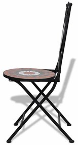 Cadeiras de bistrô dobráveis 2 pcs cerâmica terracota e branco