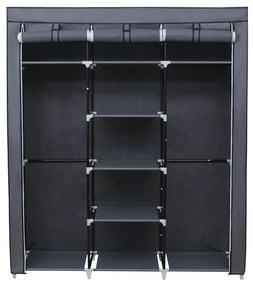 Guarda-roupa têxtil para quarto com cabideiro e prateleiras | SONGMICS | 150 x 45 x 175 cm | cinzento | RYG12G.