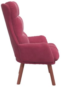 Poltrona Relaxante Veludo Bordô