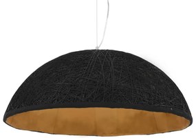 Candeeiro suspenso preto e dourado Ø70 cm E27
