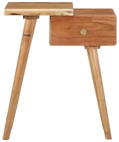 Mesa de cabeceira em madeira de acácia maciça 45x32x55 cm