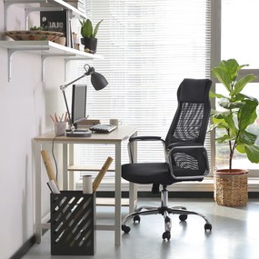 Cadeira de escritório com revestimento em rede 60 x 53 x 113-123 cm preto
